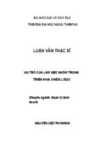 Vai trò của làm việc nhóm trong triển khai chiến lƣợc