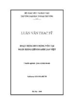 Hoạt động huy động vốn tại ngân hàng liên doanh lào việt