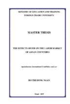 The effects of fdi on the labor market of asean countries