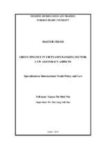 Green finance in vietnam's banking sector law and policy aspects