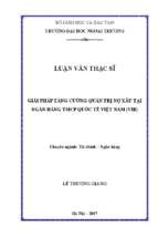 Giải pháp tăng cường quản trị nợ xấu tại ngân hàng tmcp quốc tế việt nam (vib)