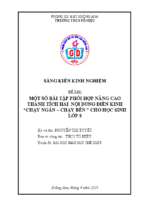 Một số bài tập phối hợp nâng cao thành tích hai nội dung điền kinh  chạy ngắn – chạy bền cho học sinh lớp 8