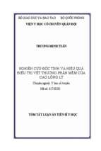 Nghiên cứu độc tính và hiệu quả điều trị vết thương phần mềm của cao lỏng lt tt