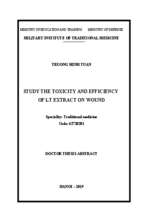 Nghiên cứu độc tính và hiệu quả điều trị vết thương phần mềm của cao lỏng lt tt tiếng anh
