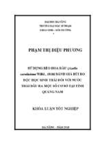 Sử dụng bèo hoa dâu (azolla caroliniana, willd., 1810) đánh giá rủi ro độc học sinh thái đối với nước thải đầu ra một số cơ sở tại tỉnh quảng nam