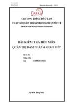 Bài kiểm tra hết môn đàm phán và giao tiếp mba (bản tiếng việt)