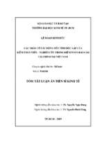 Các nhân tố tác động đến tính độc lập của kiểm toán viên – nghiên cứu trong kiểm toán báo cáo tài chính tại việt nam tt