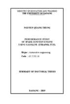 Nghiên cứu tính năng động cơ đánh lửa cưỡng bức sử dụng nhiên liệu xăng ethanol tt tiếng anh