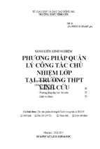 Phương pháp quản lý công tác chủ nhiệm lớp tại trường thpt vĩnh cửu