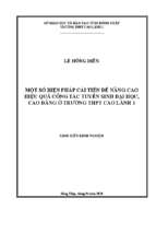 Một số biện pháp cải tiến để nâng cao hiệu quả công tác tuyển sinh đại học, cao đẳng ở trường thpt cao lãnh 1