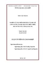 Nghiên cứu đặc điểm sinh thái của linh trưởng tại khu bảo tồn thiên nhiên bắc hướng hóa, tỉnh quảng trị