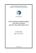 Advanced deep learning models and applications in semantic relation extraction