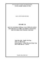 Một số giải pháp chỉ đạo giáo viên xây dựng môi trường lấy trẻ làm trung tâm trong trường mầm non năm học 2018 2019