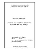 Lồng ghép giáo dục bảo vệ môi trường trong dạy học môn hóa học