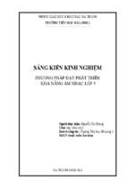 Phương pháp dạy phát triển khả năng âm nhạc ở trường tiểu học