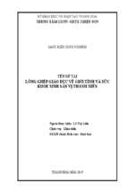 Lồng ghép giáo dục về giới tính và sức khỏe sinh sản vị thành niên