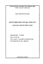 Một số biện pháp giúp học sinh lớp 5 làm giàu vốn từ tiếng việt.