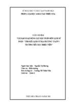 Chỉ đạo dạy học phân môn lịch sử phần tìm hiểu lịch sử địa phương ở lớp 5 trường tiểu học thiệu viên