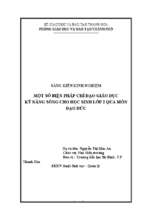 Một số biện pháp chỉ đạo giáo dục kỹ năng sống cho học sinh lớp 2 qua môn đạo đức