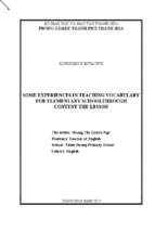 Some experiences in teaching vocabulary for elementary school through content the lesson