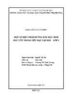 Một số biện pháp hướng dẫn học sinh đọc tốt trong tiết dạy tập đọc lớp 3