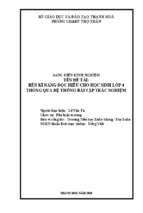 Rèn kĩ năng đọc hiểu cho hs lớp 4 thông qua hệ thống bài tập trắc nghiệm