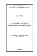 Xây dựng đời sống văn hóa ở xã ninh nhất, thành phố ninh bình .