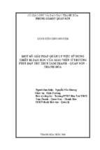 Một số giải pháp quản lý việc sử dụng thiết bị dạy học của giáo viên ở trường ptdt bán trú thcs tam thanh  quan sơ