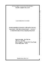 Tích hợp liên môn trong dạy học chương quang học   môn vật lý 7 ở trường thcs nga thanh  nga sơn.