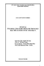 ứng dụng cntt trong dạy học bài nước  tiết 52 hoá học 8