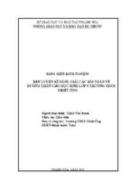 Rèn luyện kỹ năng giải các bài toán về đường tròn cho học sinh lớp 9 trường thcs thiết ống