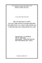 Một số giải pháp tổ chức dạy học tích hợp liên môn góp phần nâng cao chất lượng giảng dạy ở trường thcs nga vịnh, huyện nga s