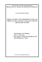 Chỉ đạo ứng dụng công nghệ thông tin nâng cao hiệu quả quản lý giáo dục và dạy học ở trường thcs nguyễn văn trỗi   tpth