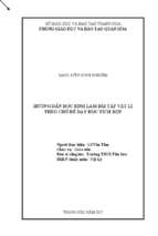 Hướng dẫn học sinh làm bài tập vật lý theo chủ đề dạy học tích hợp