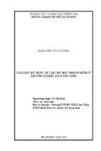 Giáo dục kỹ năng tự lập cho học sinh h’mông ở trường ptdtbt thcs sơn thủy