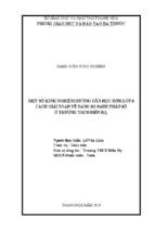 Một số kinh nghiệm hướng dẫn học sinh lớp 6 cách giải toán về dạng so sánh phân số ở trường thcs điền hạ