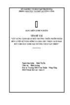 Xây dựng cảnh quan môi trường nhằm rèn luyện kĩ năng sống, nâng cao hiệu quả giáo dục nhân cách đạo đức học sinh tại trường thcs