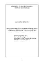 Một số biện pháp nâng cao hiệu quả hoạt động của trung tâm học tập cộng đồng cấp xã.