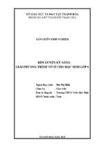 Rèn luyện kỹ năng giải phương trình vô tỉ cho học sinh lớp 9.
