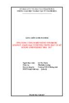 ứng dụng công nghệ thông tin trong quản lí giảng dạy ở trường thcs hoằng anh năm học 2016   2917