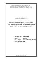 Phương pháp khai thác đẳng thức cho trước trong bài toán chứng minh đẳng thức và rút gọn biểu thức.