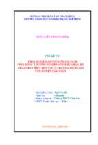 Kinh nghiệm hướng dẫn học sinh  nảy sinh ý tưởng nghiên cứu khoa học kỹ thuật đạt hiệu quả cao ở trường thcs cẩm vân huyện cẩm thủy