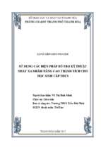 Sử dụng các biẹn pháp bổ trợ kỹ thuật nhảy xa nhằm nâng cao thành tích cho học sinh cấp thcs