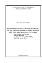 Bồ dưỡng kỹ năng sử dụng kỹ thuật dạy học thông qua việc phát huy vai trò của nhóm chuyên môn trong hoạt động dự giờ thăm lớp tại