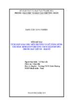 Tích hợp giáo dục môi trường và kỹ năng sống cho học sinh lớp 9 trường thcs xuân dương trong dạy tiết 65 đại số