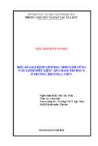 Một số giải pháp giúp học sinh nắm vững câu lệnh điều khiển  qua bài 6 tin học 8 ở trường thcs nga thủy
