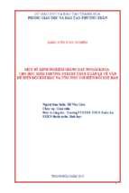 Một số kinh nghiệm dạy ngoại khóa cho học sinh trường ptdtbt thcs xuân lẹ về vấn đề biến đổi khí hậu và ứng phó với biến đổi khí hậu.