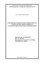 Tích hợp bảo vệ môi trường ở phần sinh vật và môi trường trong sinh học 9 tại trường thcs xuân thắng, thường xuân