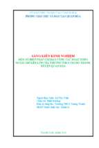 Một số biện pháp chỉ đạo công tác hoạt động ngoài giờ lên lớp của trường thcs trung thành, huyện quan hóa, tỉnh th