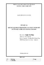 Một số giải pháp nhằm nâng cao chất lượng bồi dưỡng học sinh giỏi năm học 2018   2019